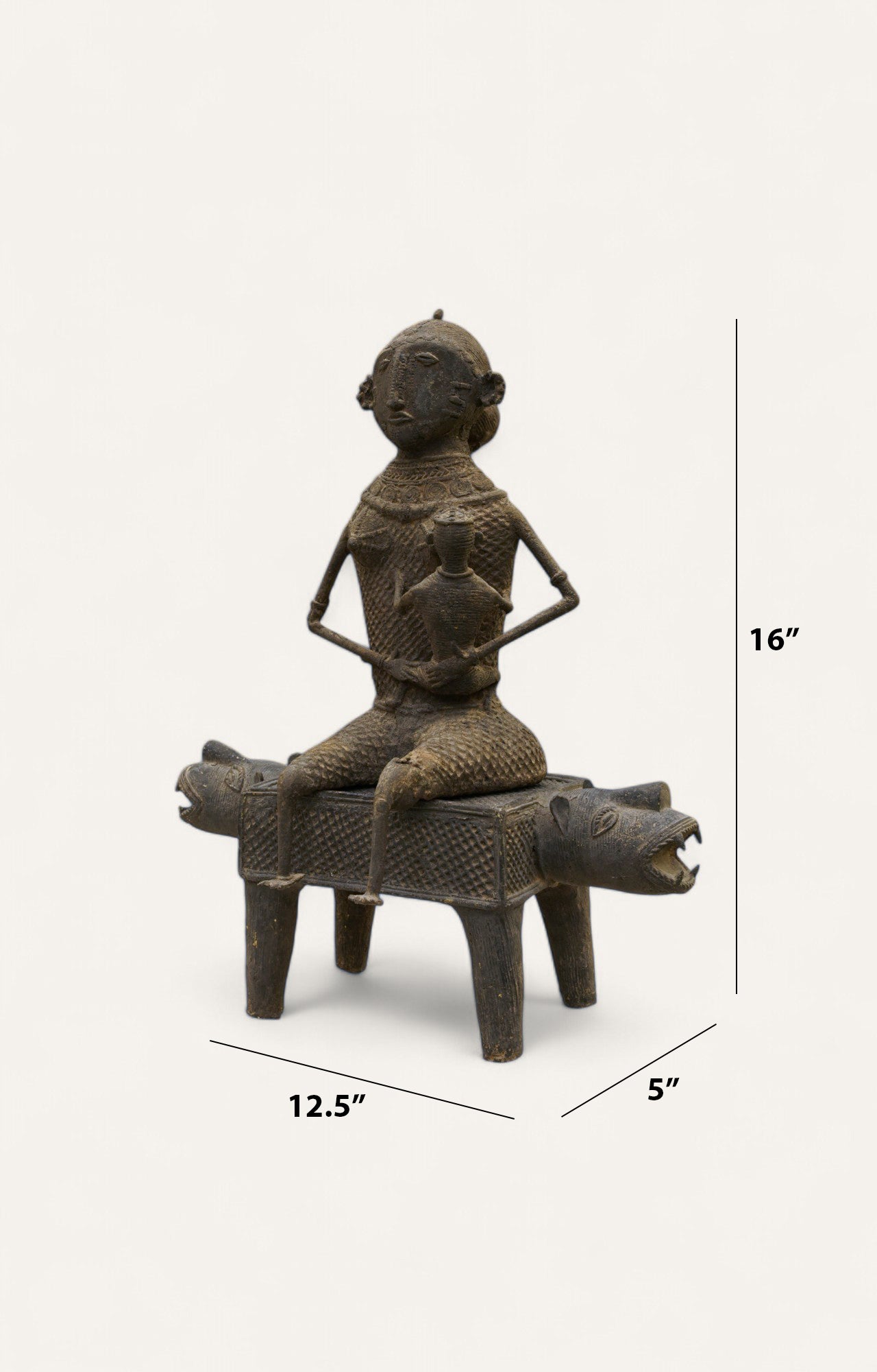 Timeless Chieftain Antique Brass Tribal Figurine Table Décor