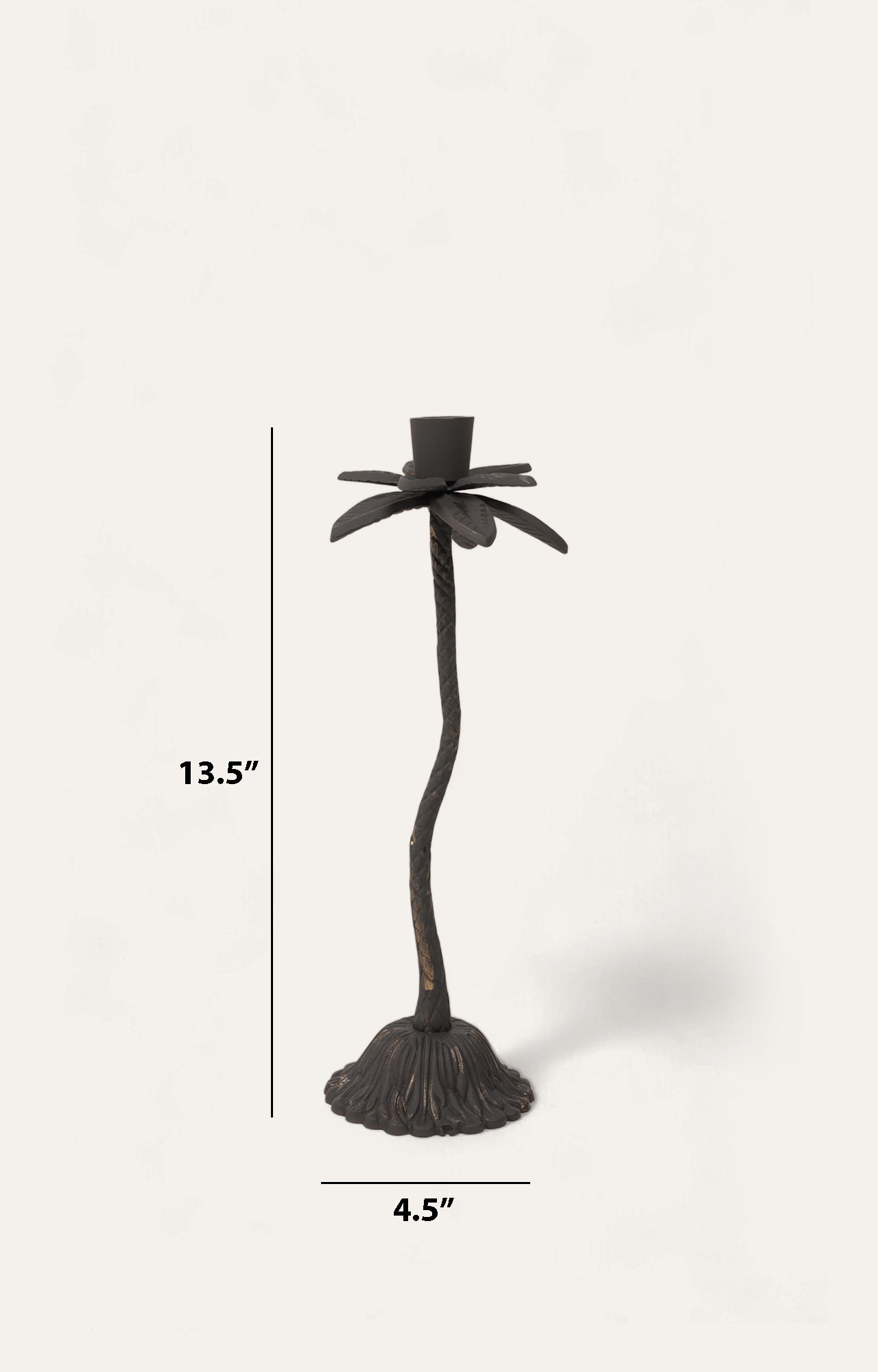 Brass Palm Tree Bronze Candle Stand - Long