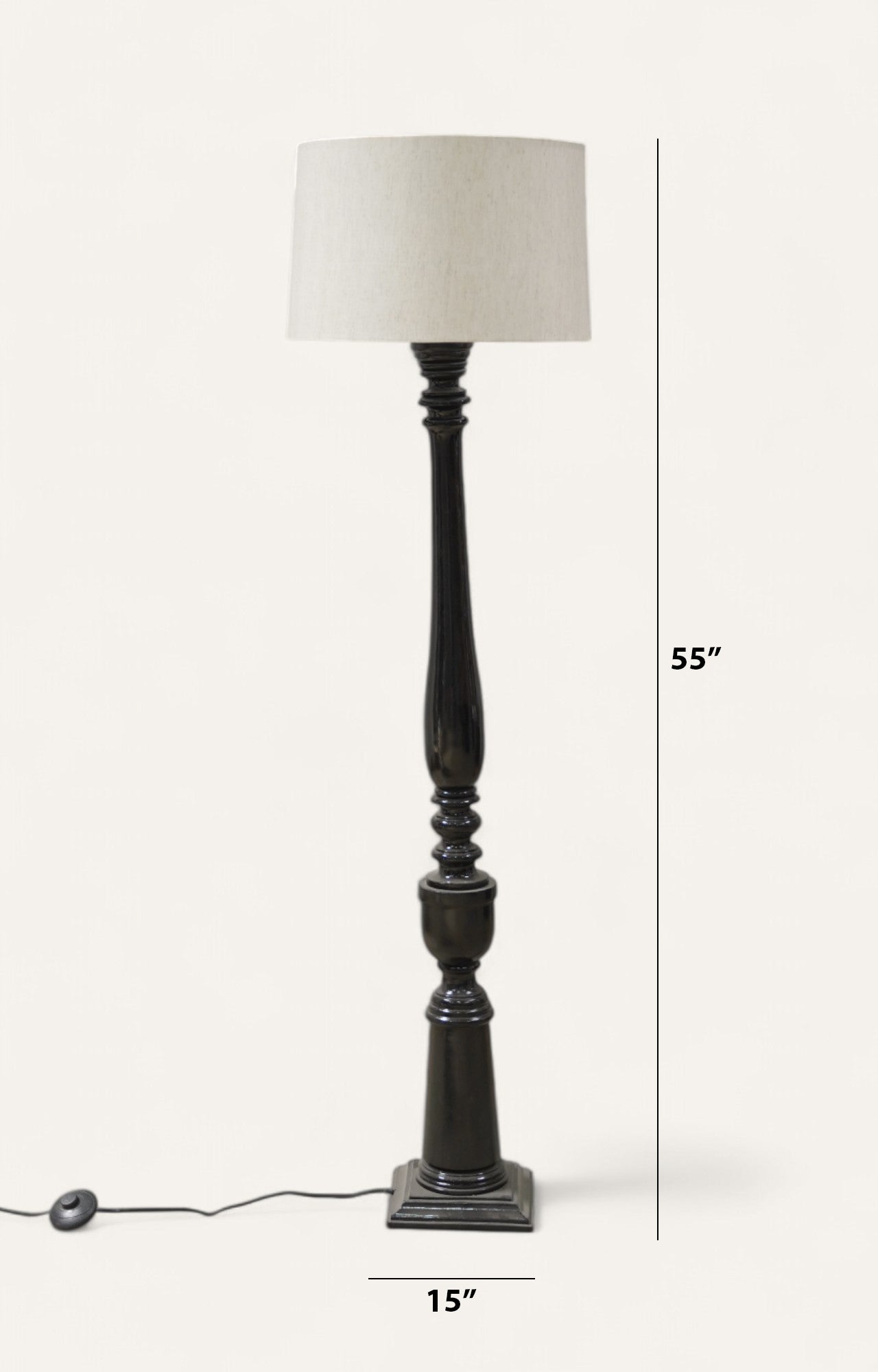 Candlestick Floor Lamp in Black