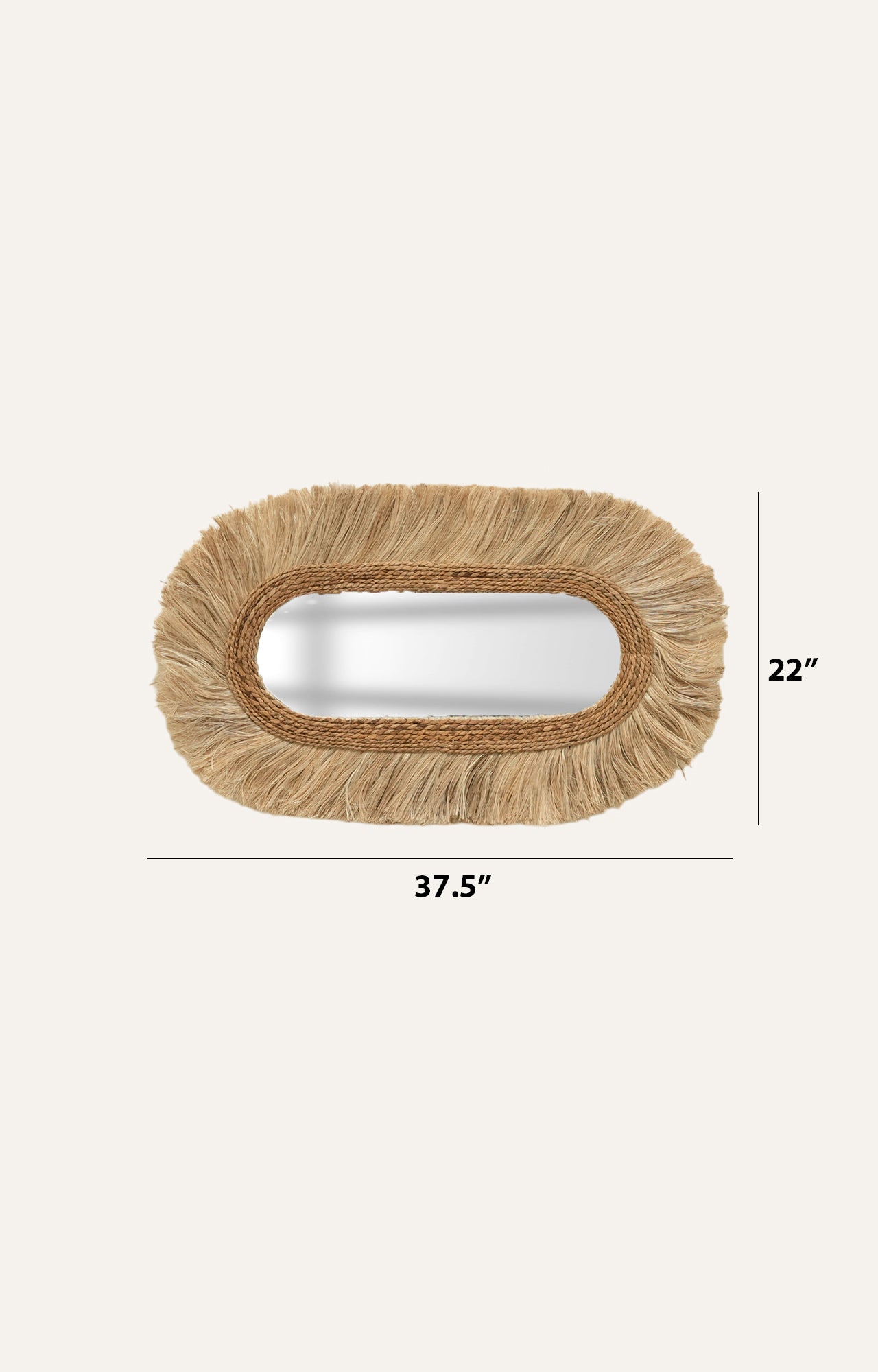 Oval Sea Grass Wall Mirror with Handwoven Frame