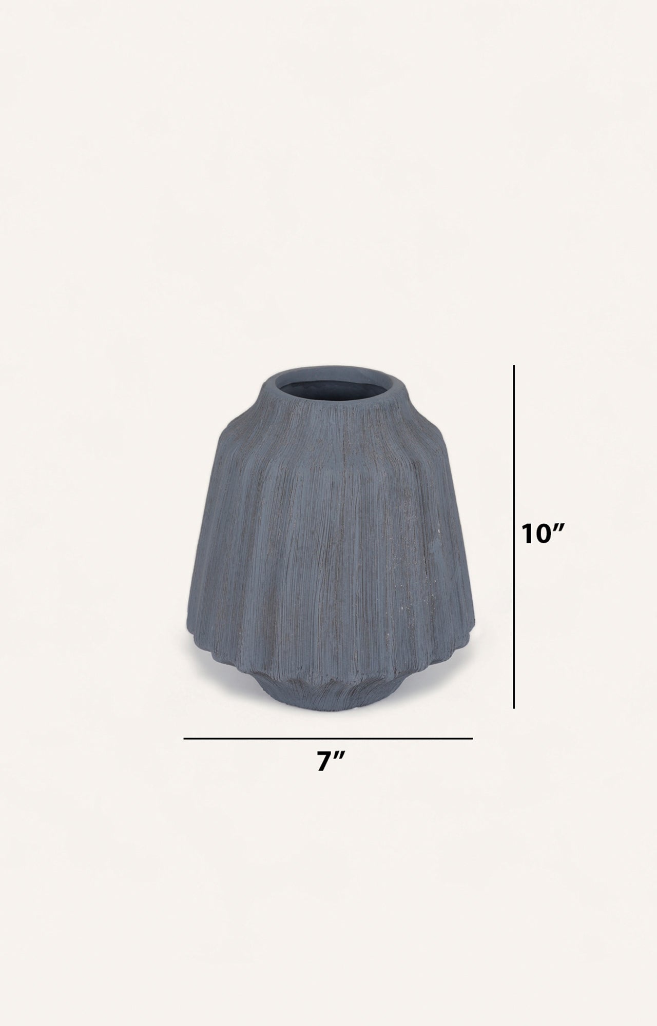 Fluted Grey Vase