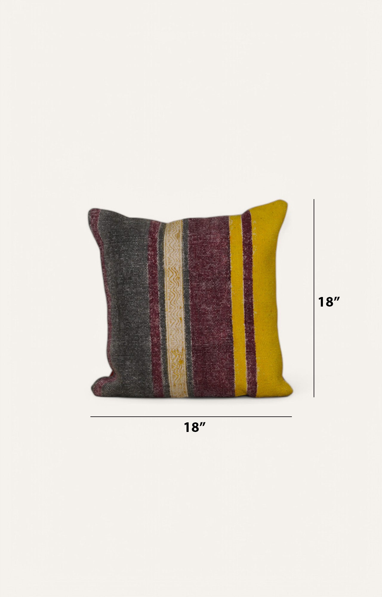 Multicolored Striped Printed Cushion