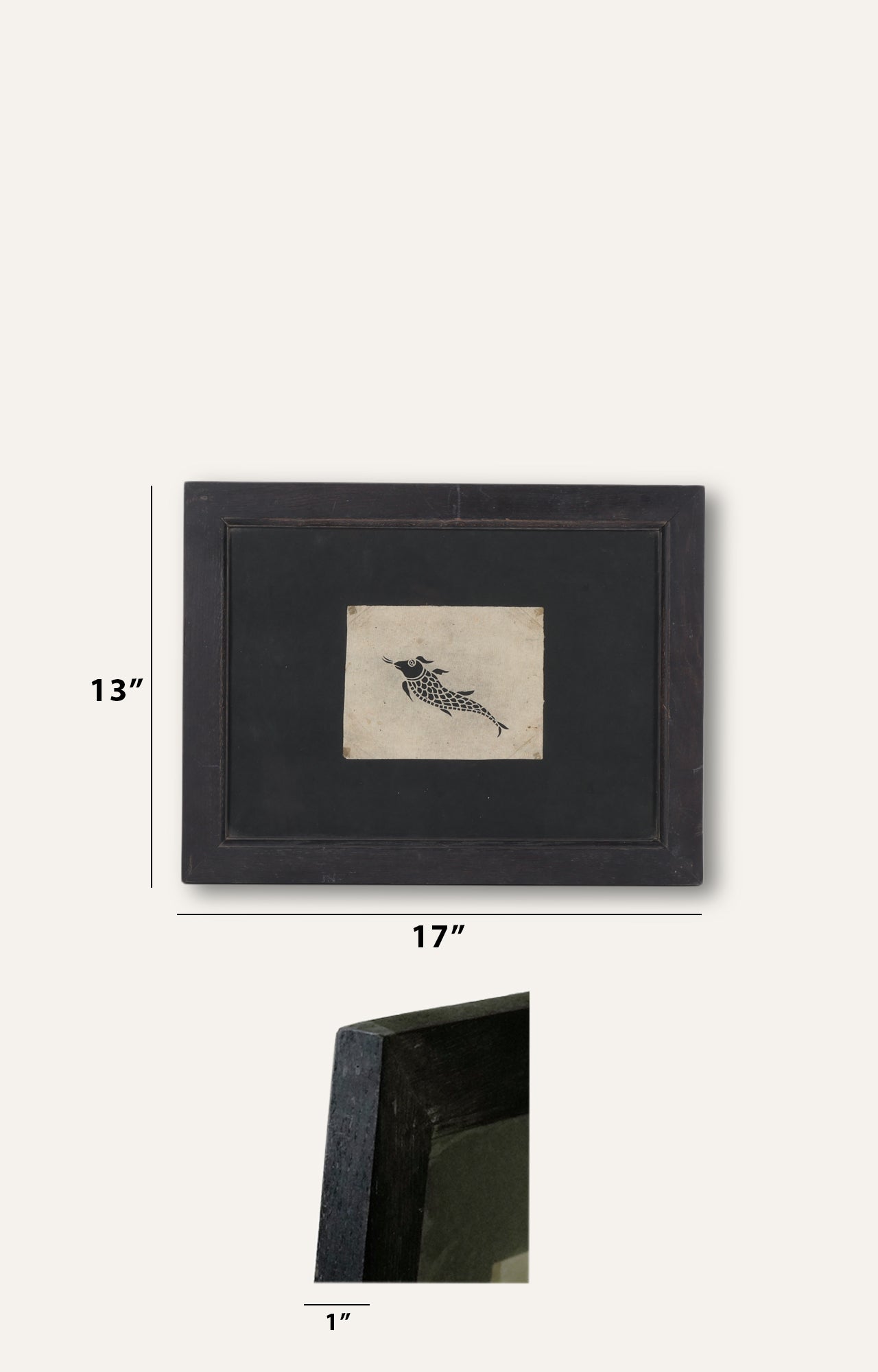 Fish Motif Stencil Art (Framed)