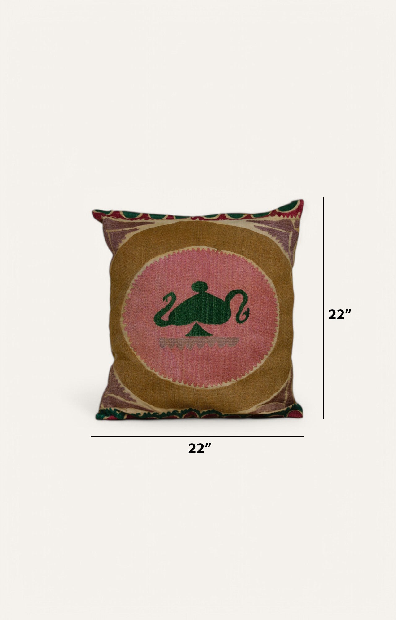 Embroidered Cushion with Classic Motif