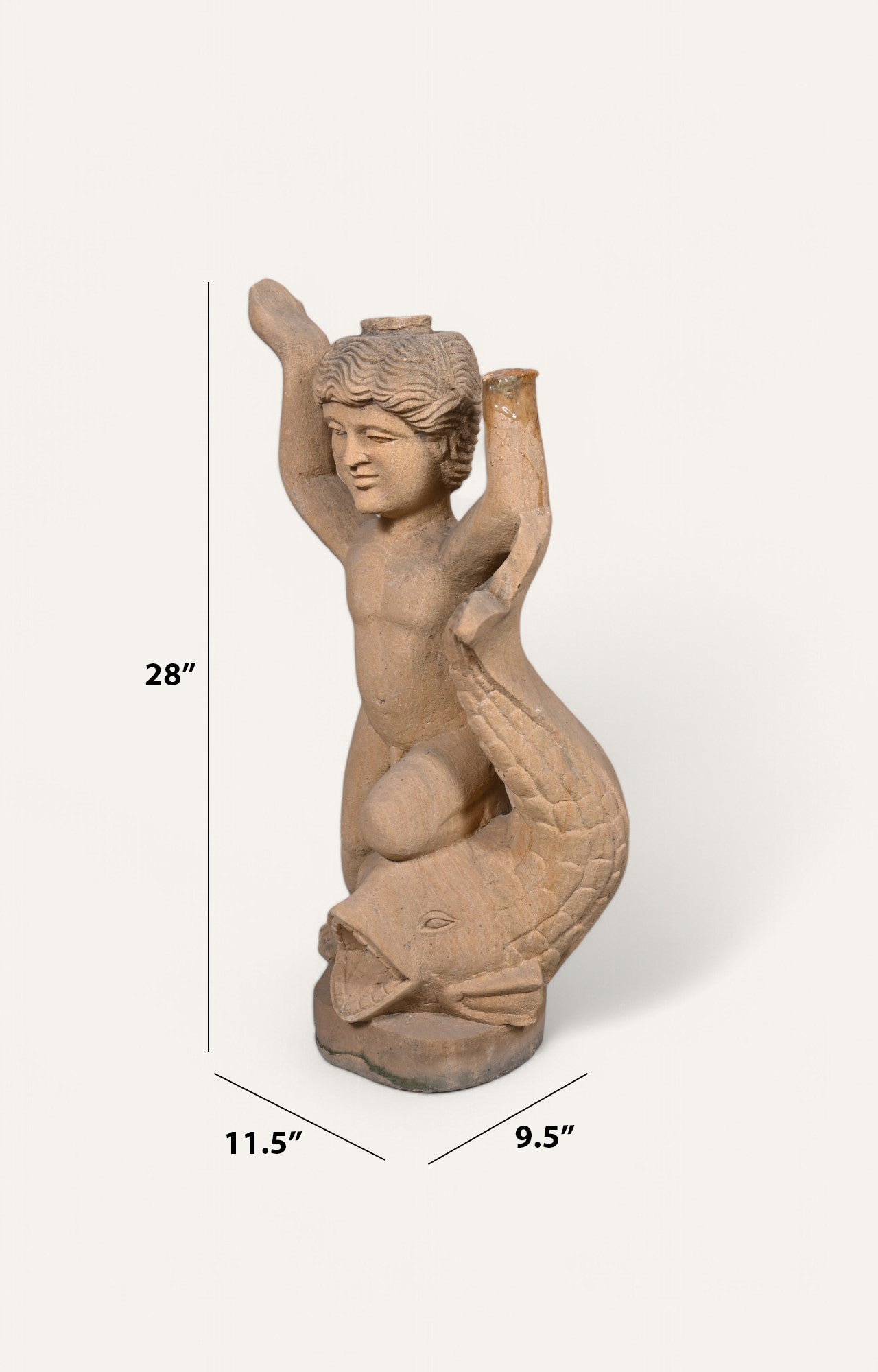 Hans Angel Sandstone Antique Sculpture