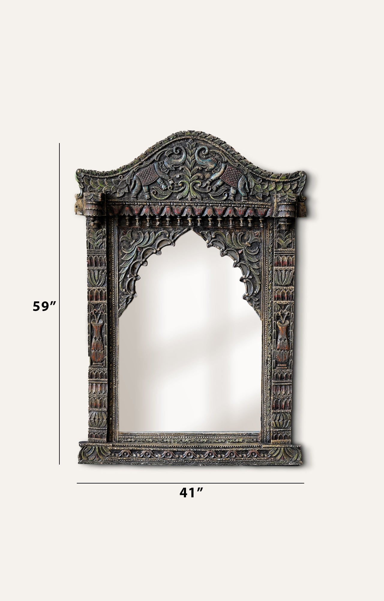 Thyra Arched Vintage Wood Mirror