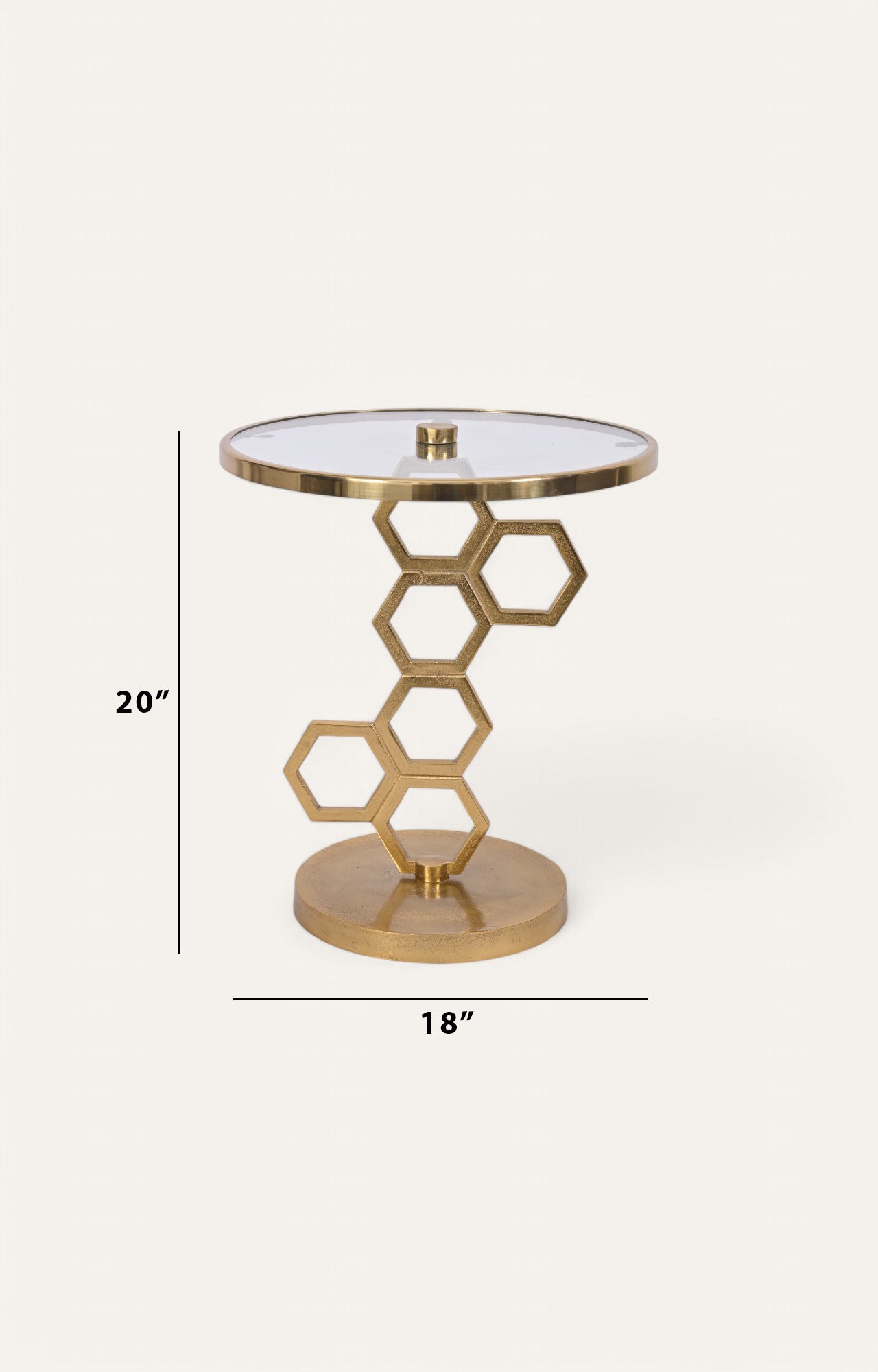 Honeycomb Motif Golden Metal Side  Table