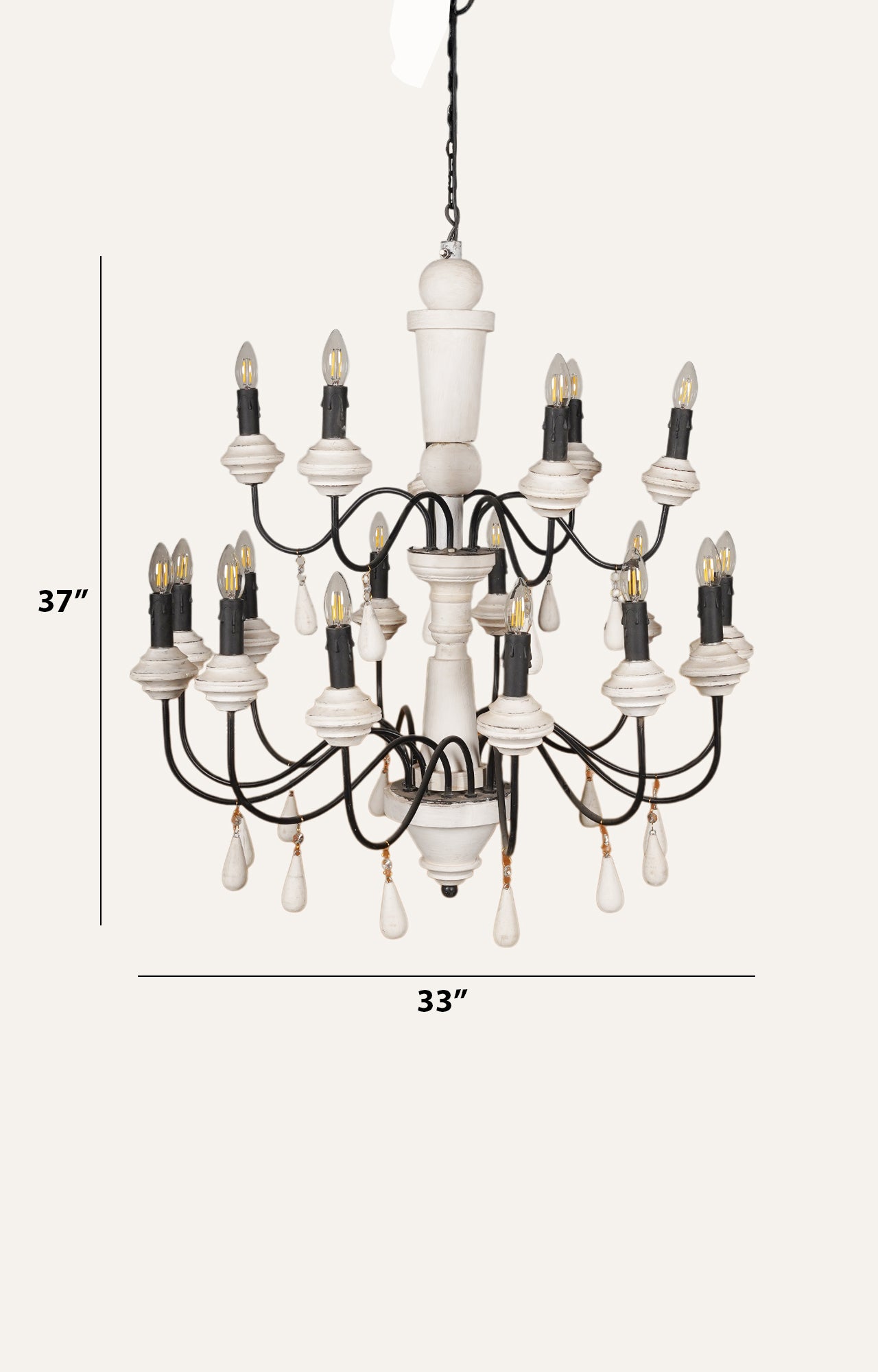 Two-Tier White Grand Chandelier