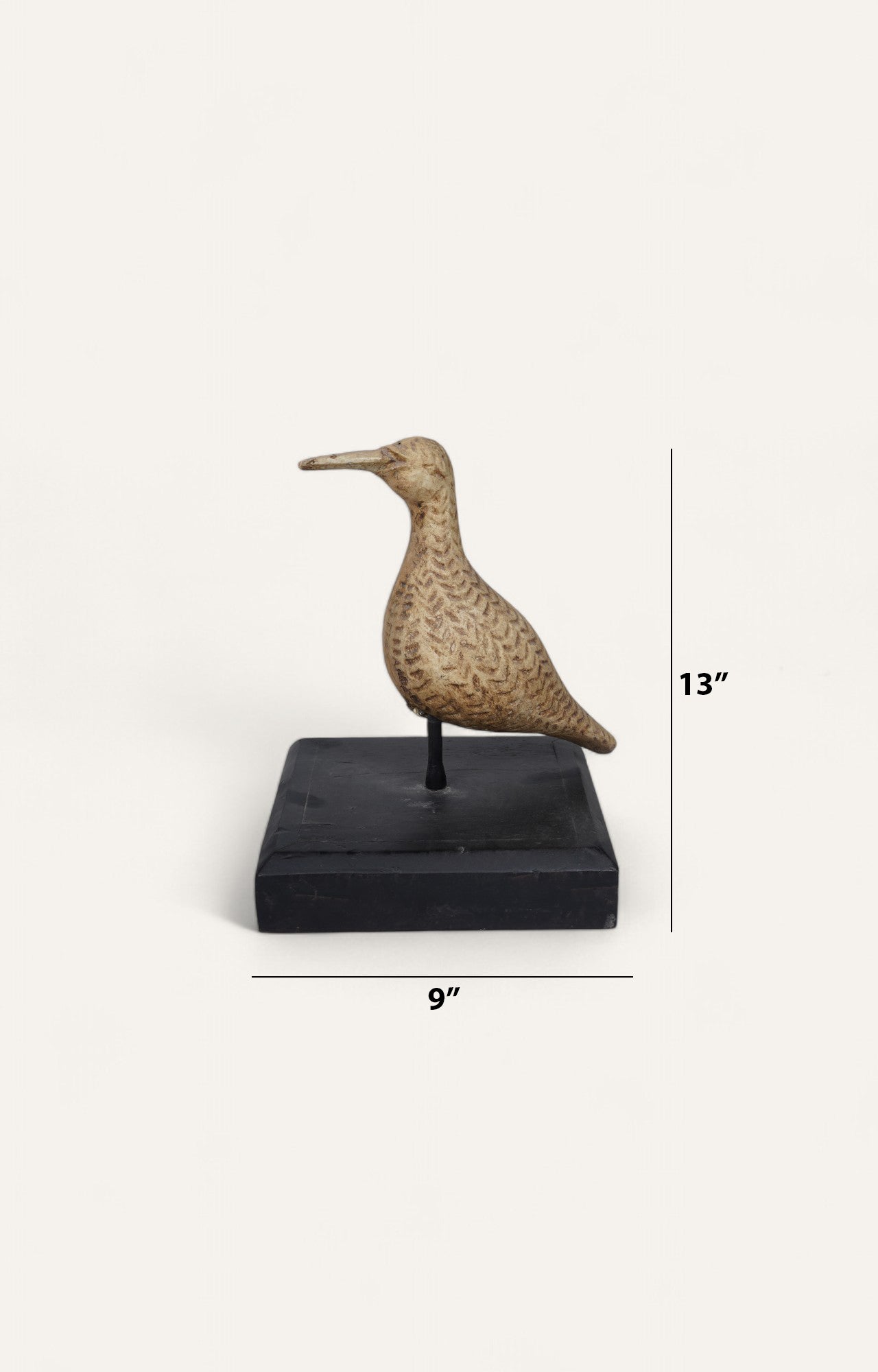 Vintage Hand-carved Shore Bird Sculpture