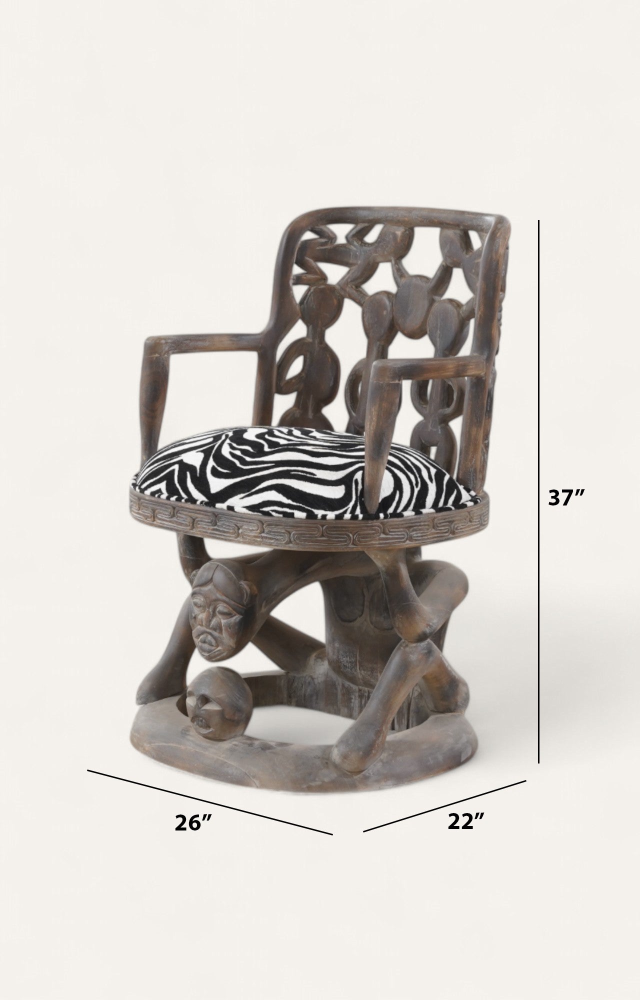 Vintage African Sculptural Armchair