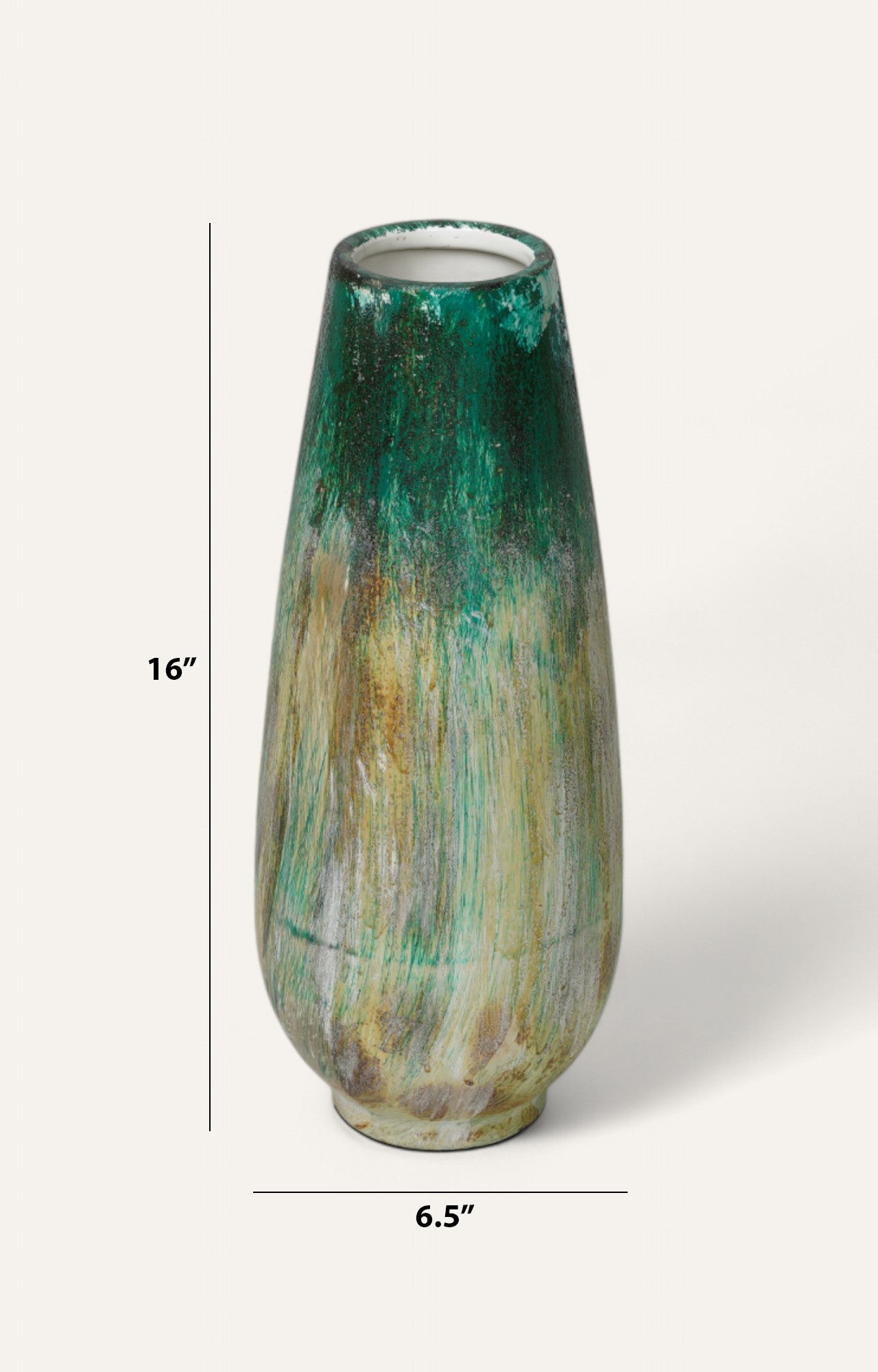 Elongated Greek Studio Ceramic Vase