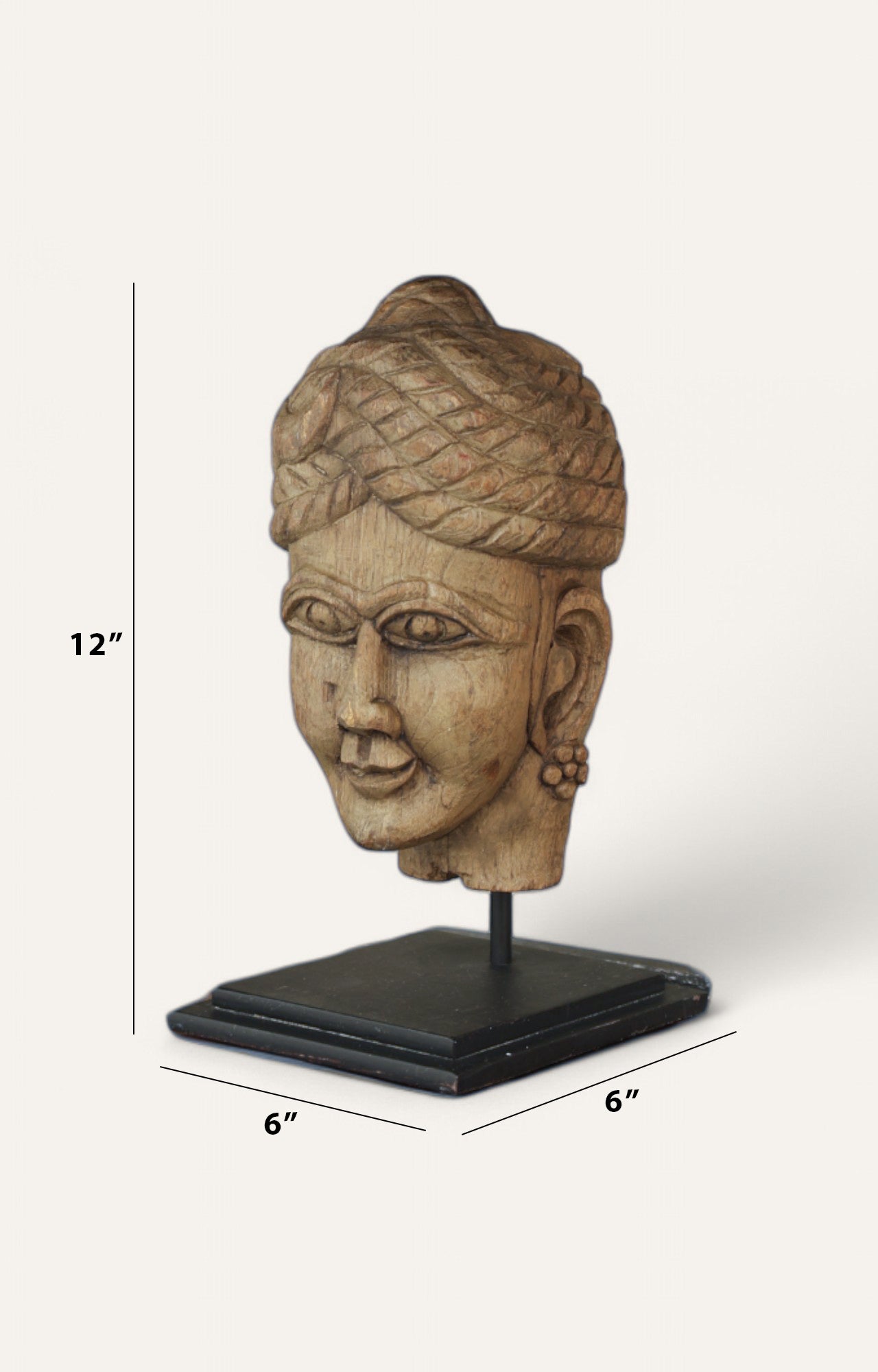 Hand-Carved Wooden Indian Man Figurine