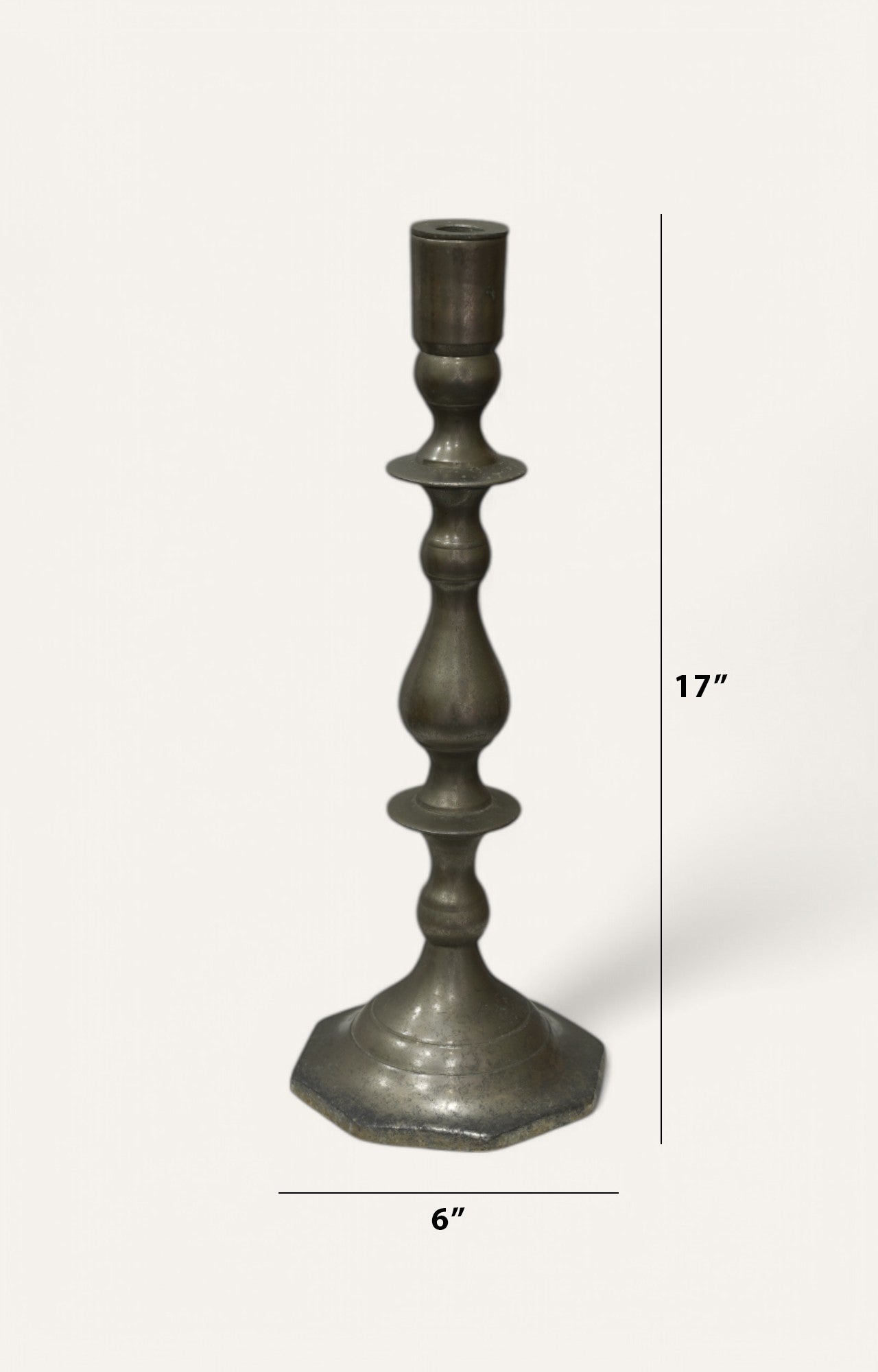 Silver Pewter Vintage Candle Stand