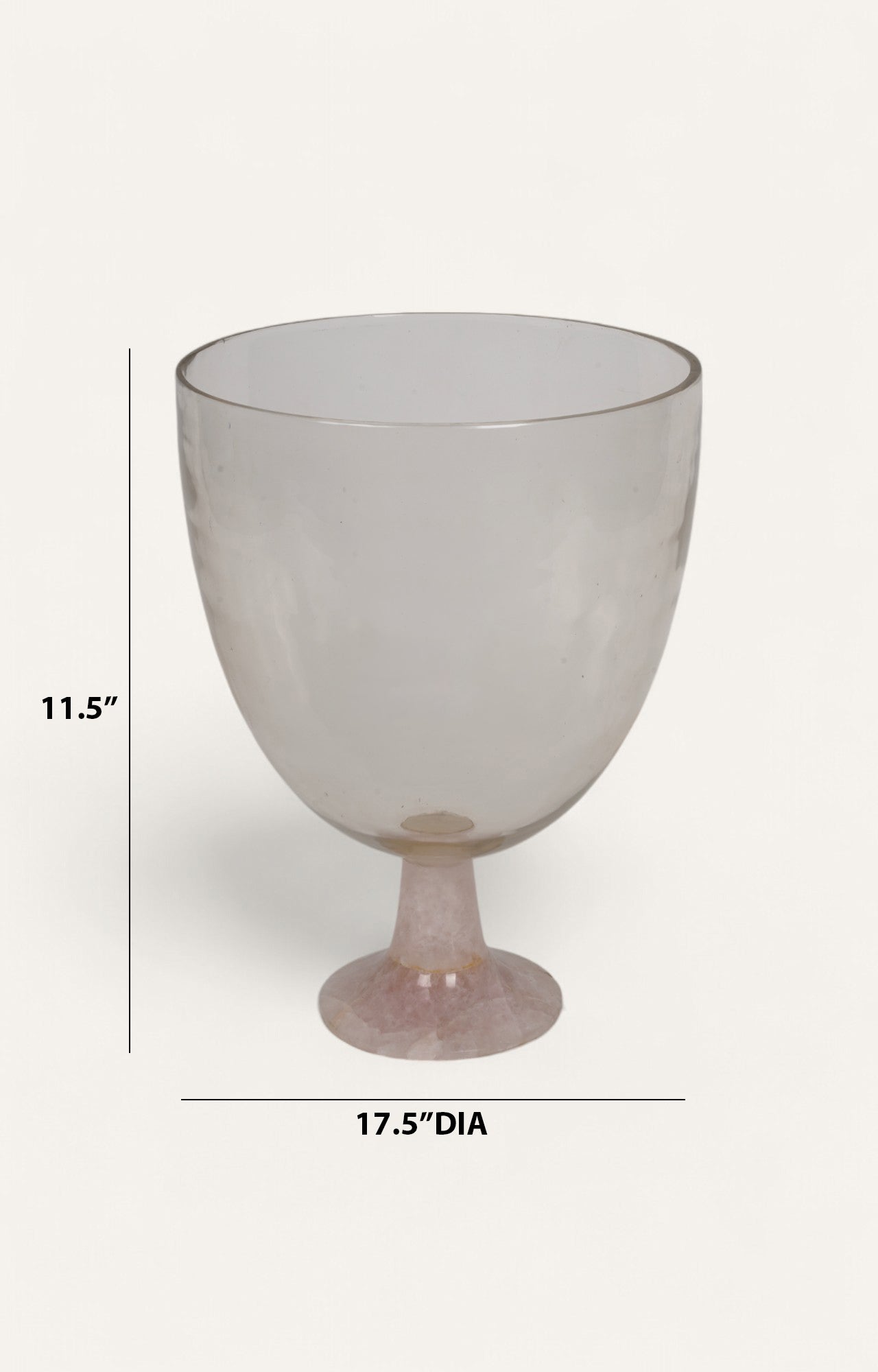 Footed Globe Vase with Pink Quartz Base