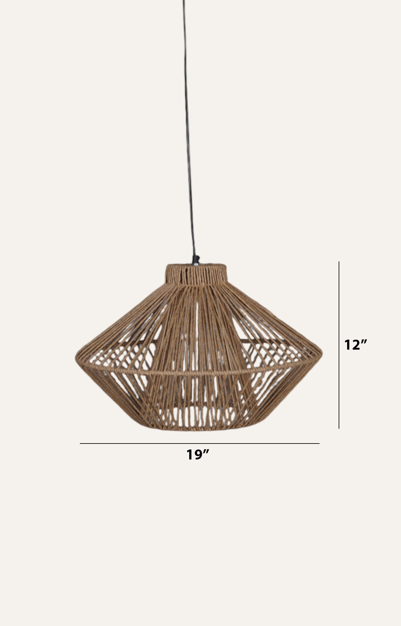 Open Weave Natural Raffia Pendant Light