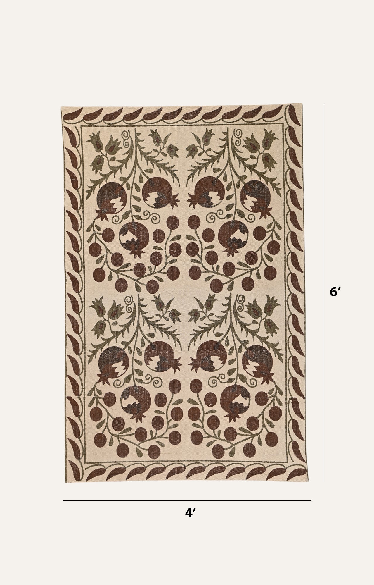 Pomegranate Garden Cotton Rug