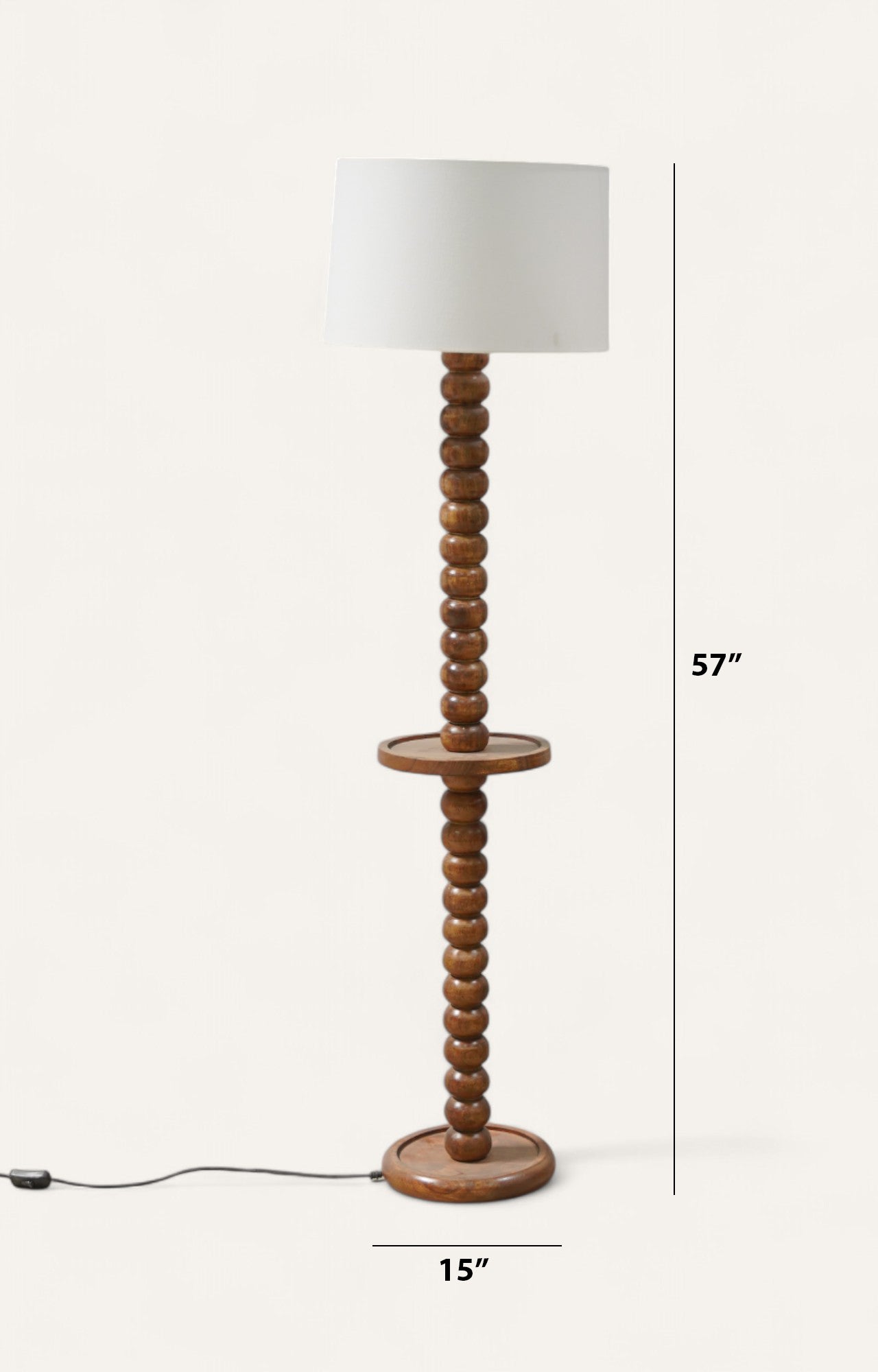 Walnut Tiered Shelf Floor Lamp