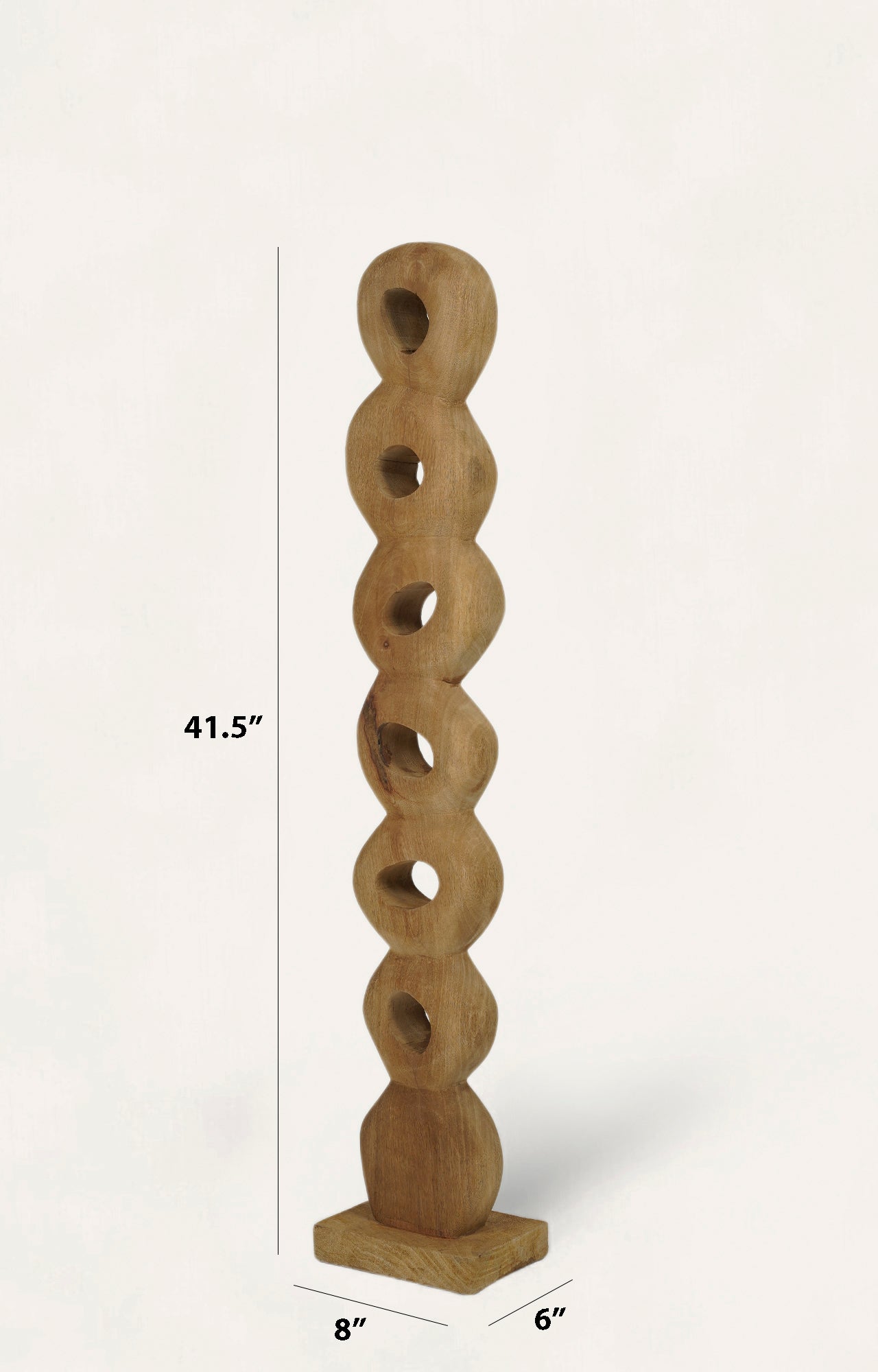 The Eternal Hoop – Brown Mango Wood Modern Sculpture