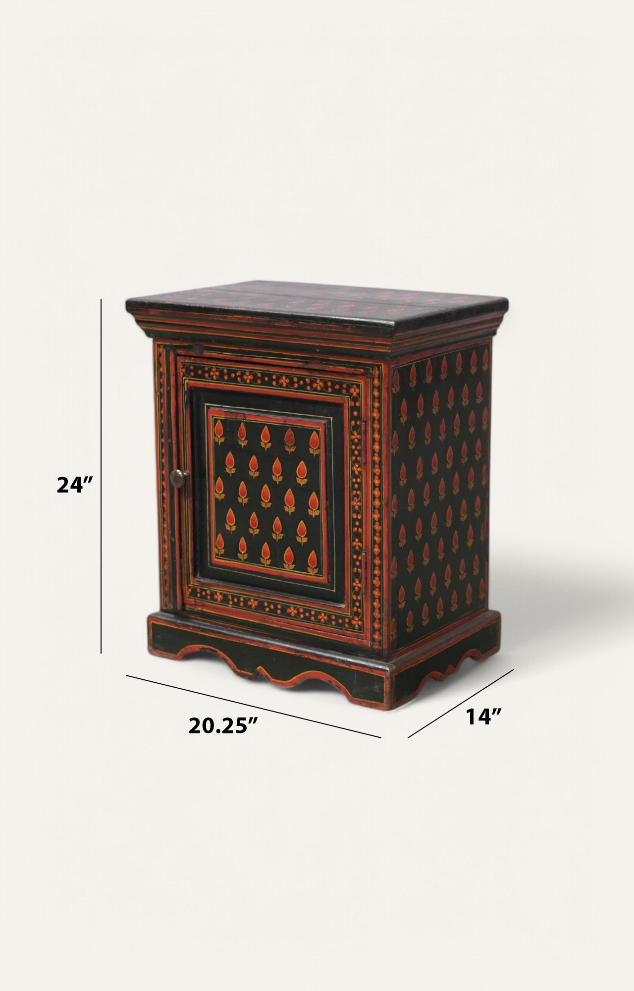 Maharaja Hand-Painted Wooden Cabinet