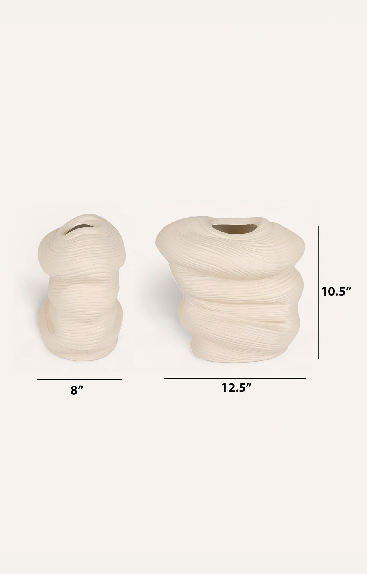 Swirl Texture Resin Planter – Ivory