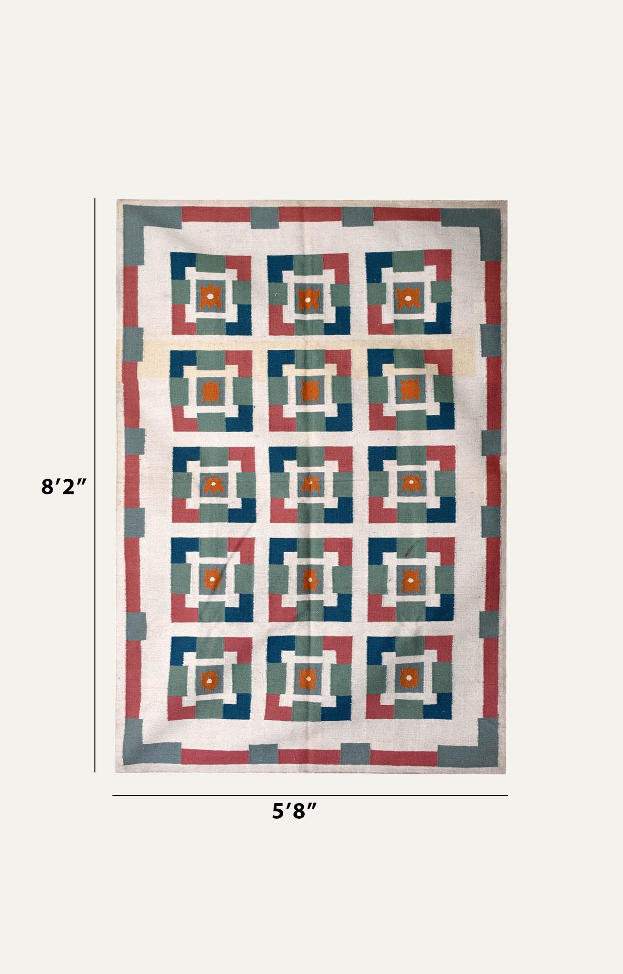 Woolen Geometric grid Rug