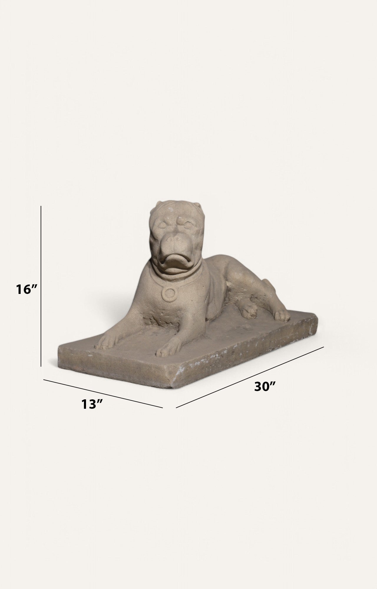 Sitting bulldog Sandstone Sculpture