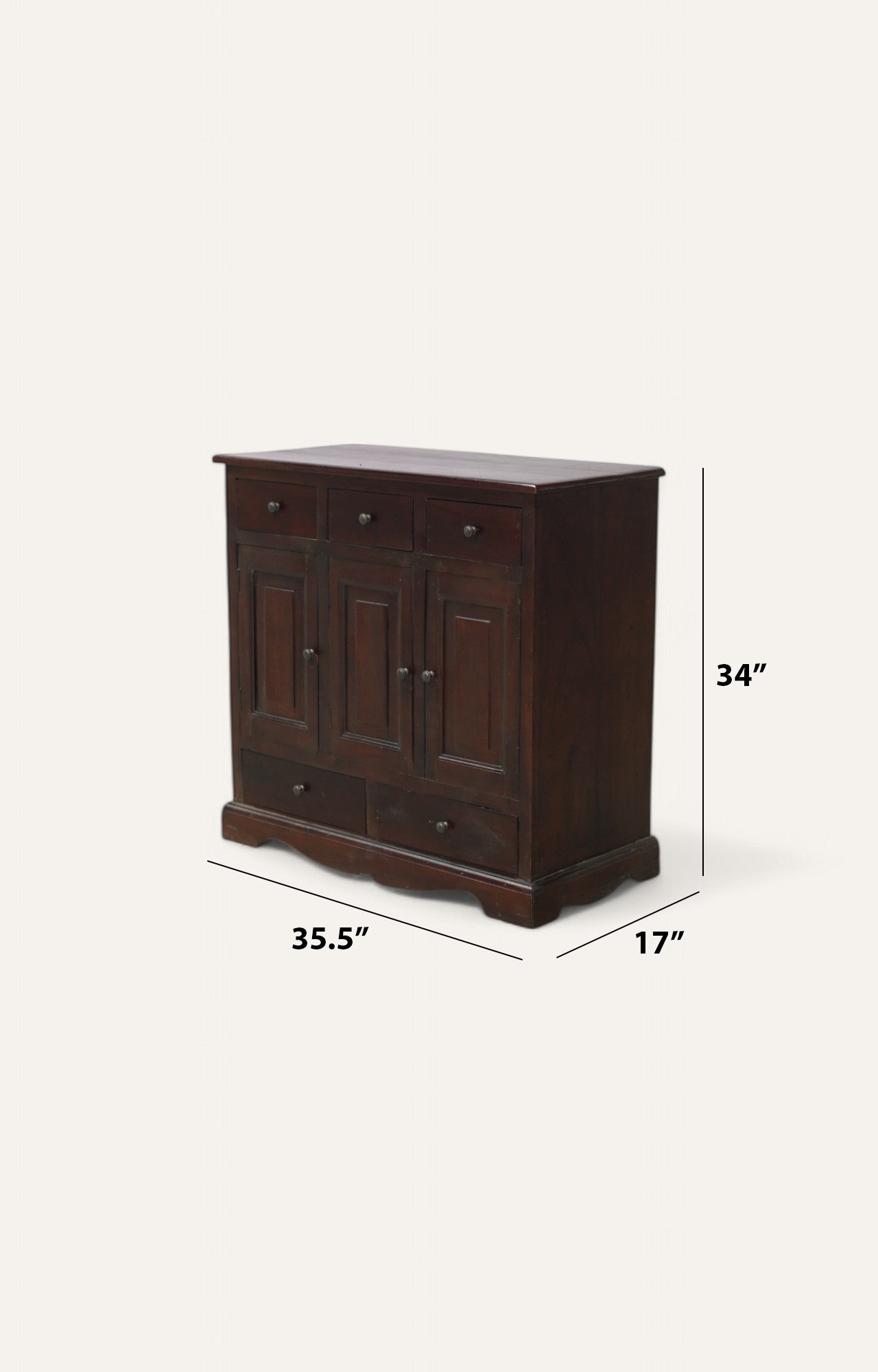 Hermes Minimalistic 3 Door Storage Cabinet