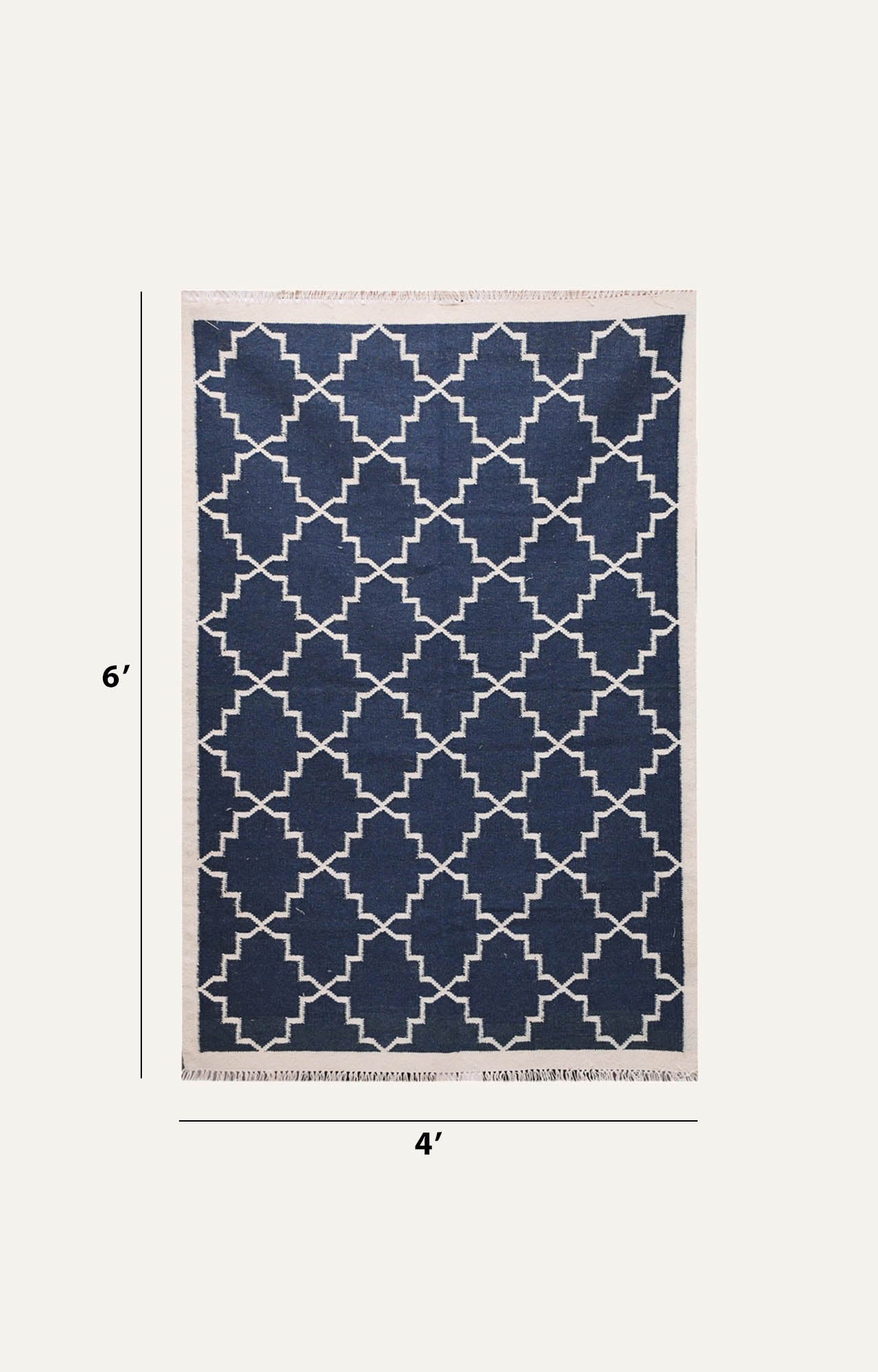 Indigo Blue And White Wavy Pattern  Rug