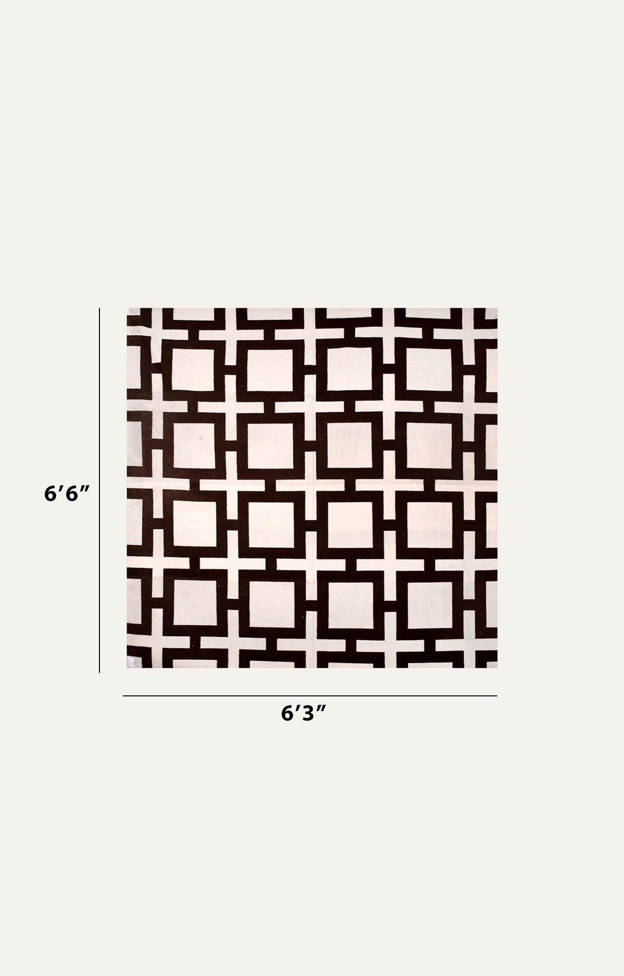 Black and White Rustic Woolen Rug