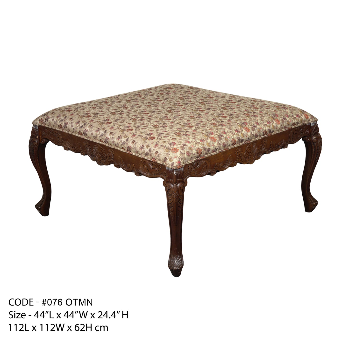 Floral Hand Carved Ottoman