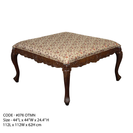 Floral Hand Carved Ottoman