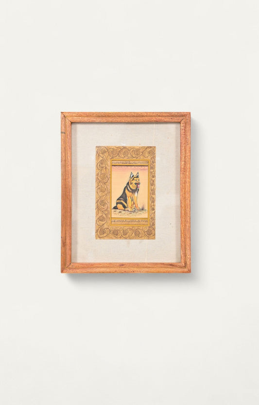 Vintage Dog Miniature Painting