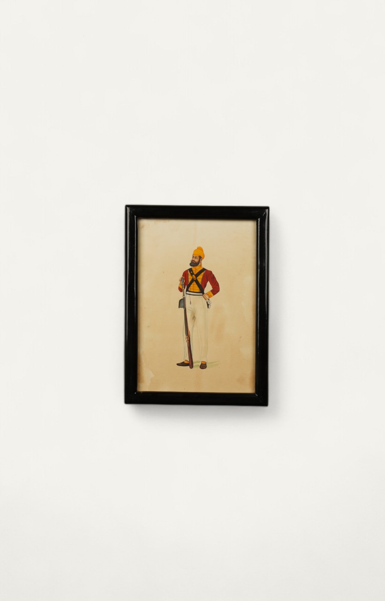 Vintage British Indian Soldier Painting - 1