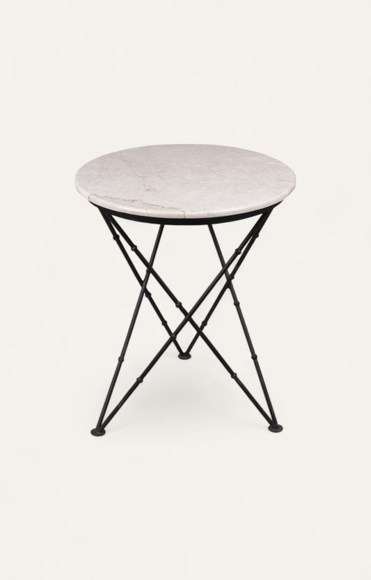 White Marble Stone Side Table
