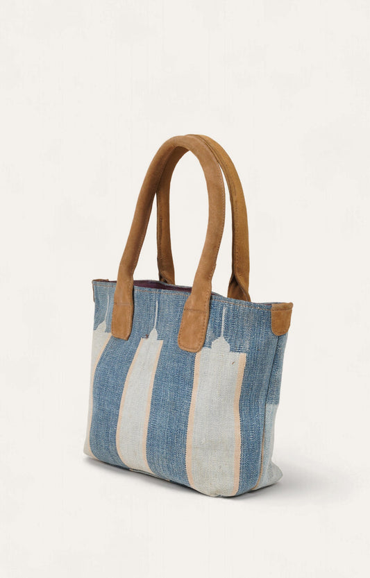 Cotton Dhurrie Tote Bag - Ingio Striped