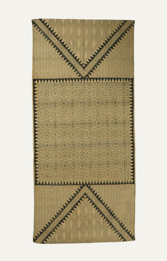 Printed Tribal Dhurie with Fringes - Cotton & Jute