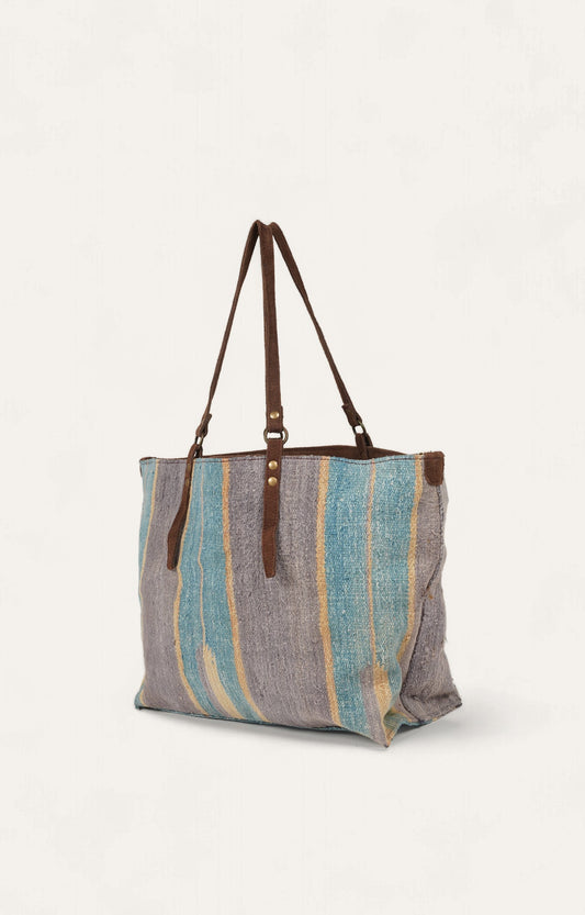 Eco-Friendly Earthy Striped Cotton Tote Bag