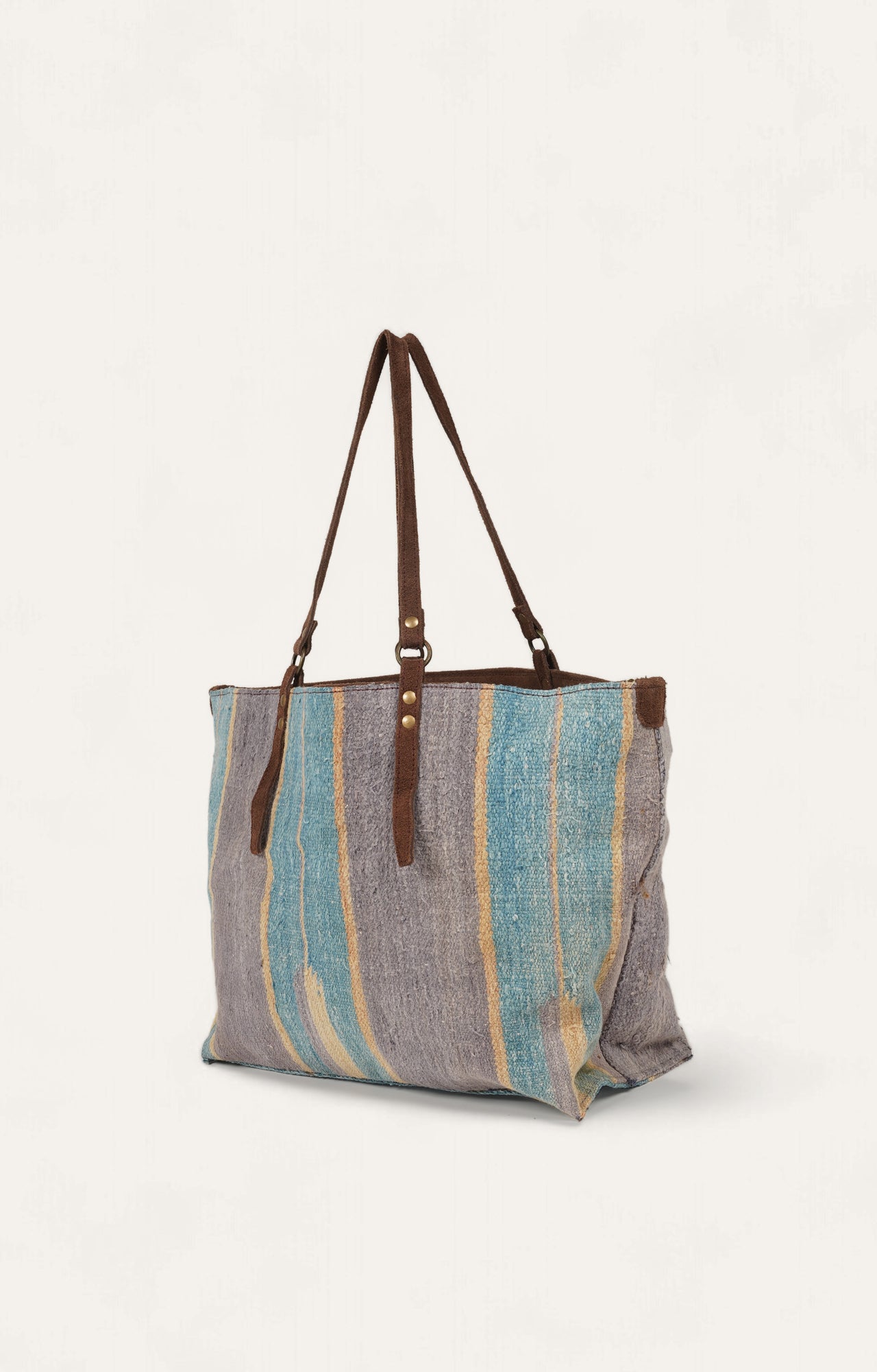 Eco-Friendly Earthy Striped Cotton Tote Bag