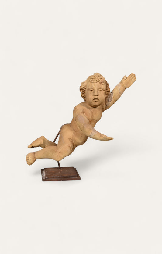 Wooden Cherub's Statue