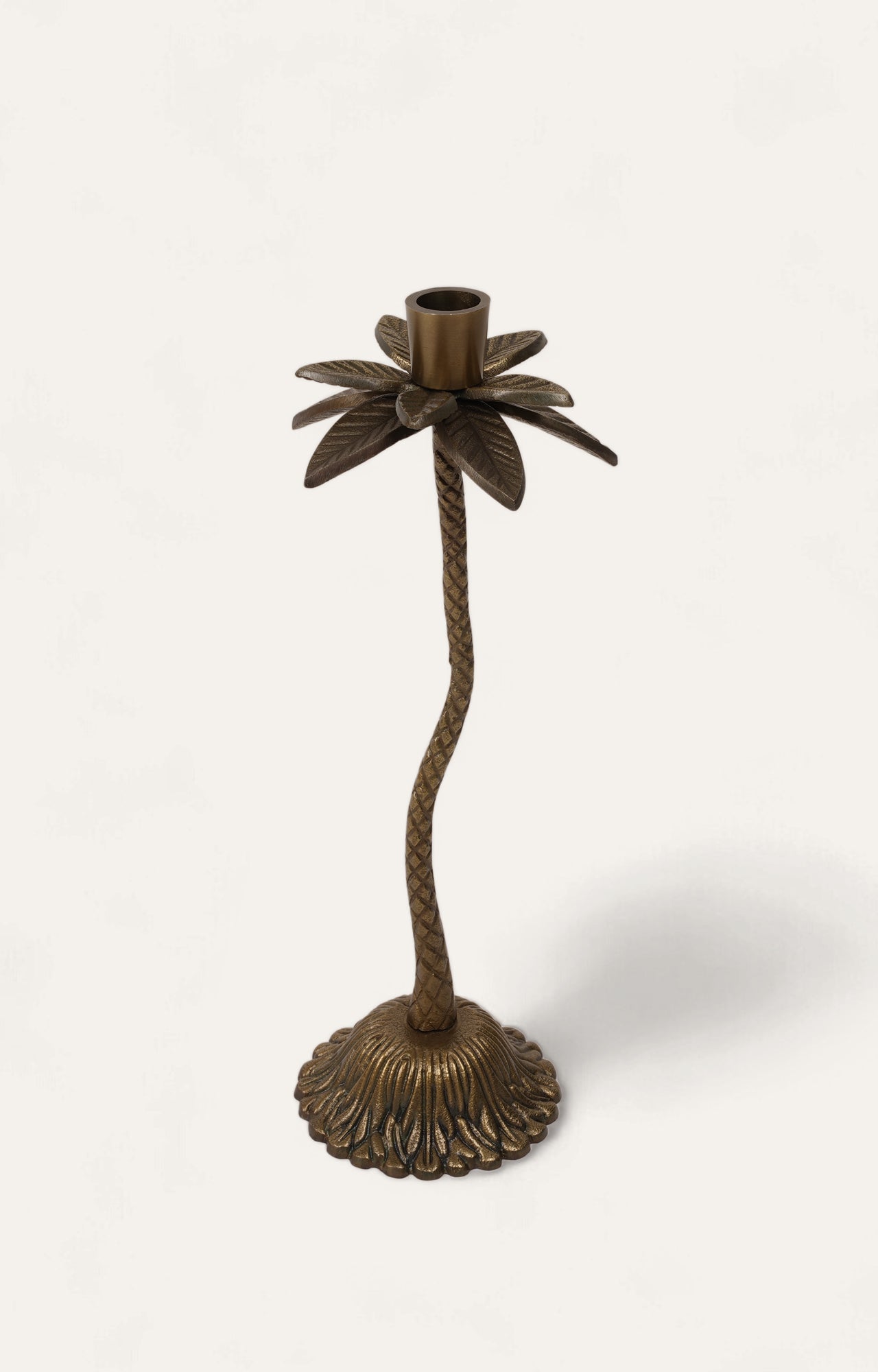 Brass Palm Tree Golden Candle Stand