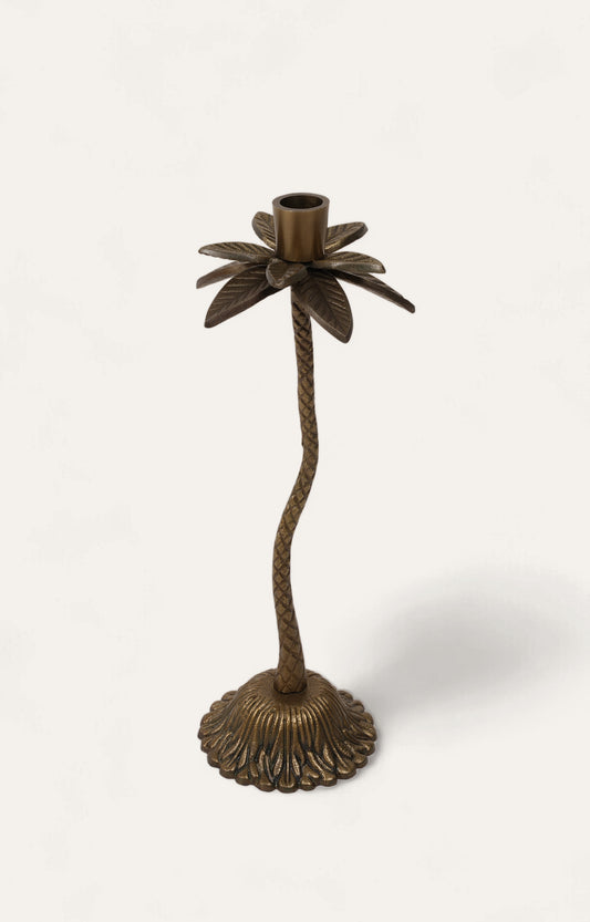 Brass Palm Tree Golden Candle Stand