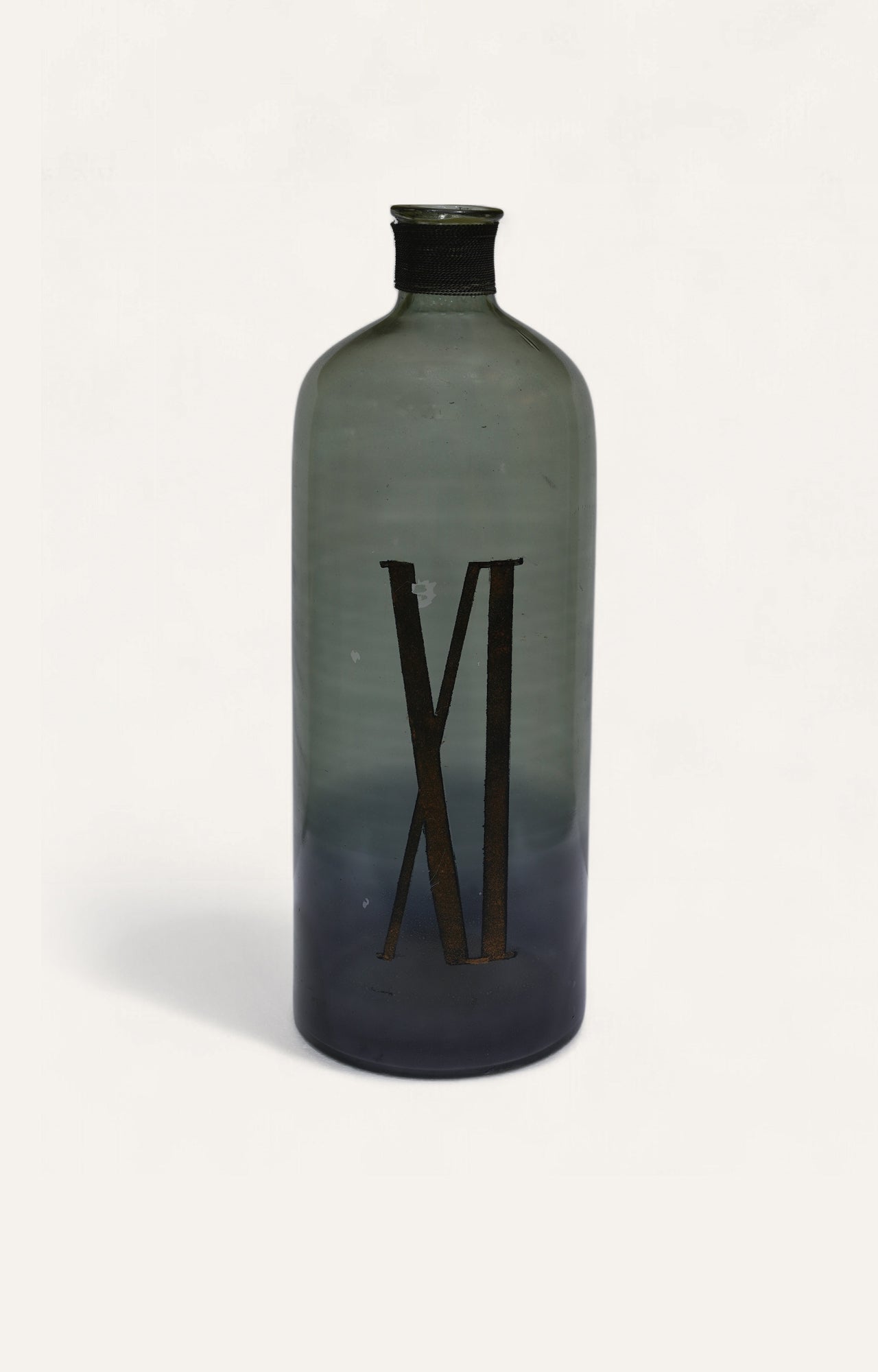 Smoky Grey Bottle Glass Vase