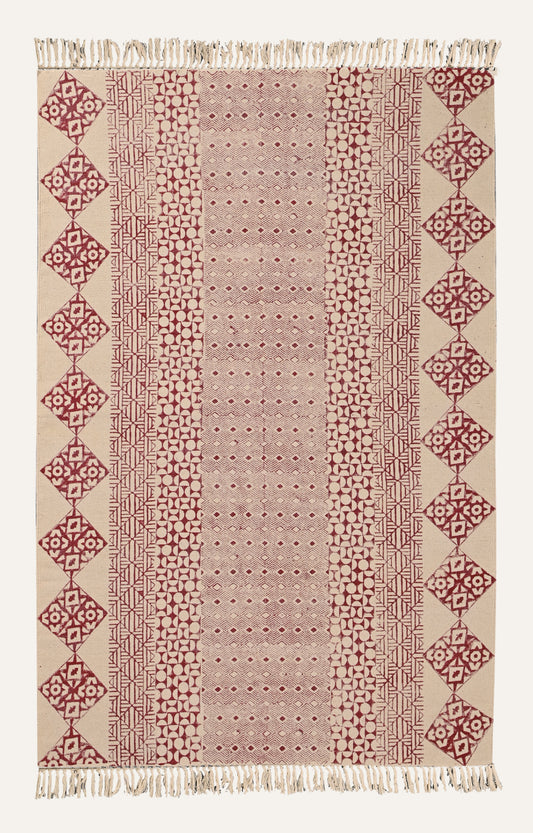 Rust Geometry Cotton Rug