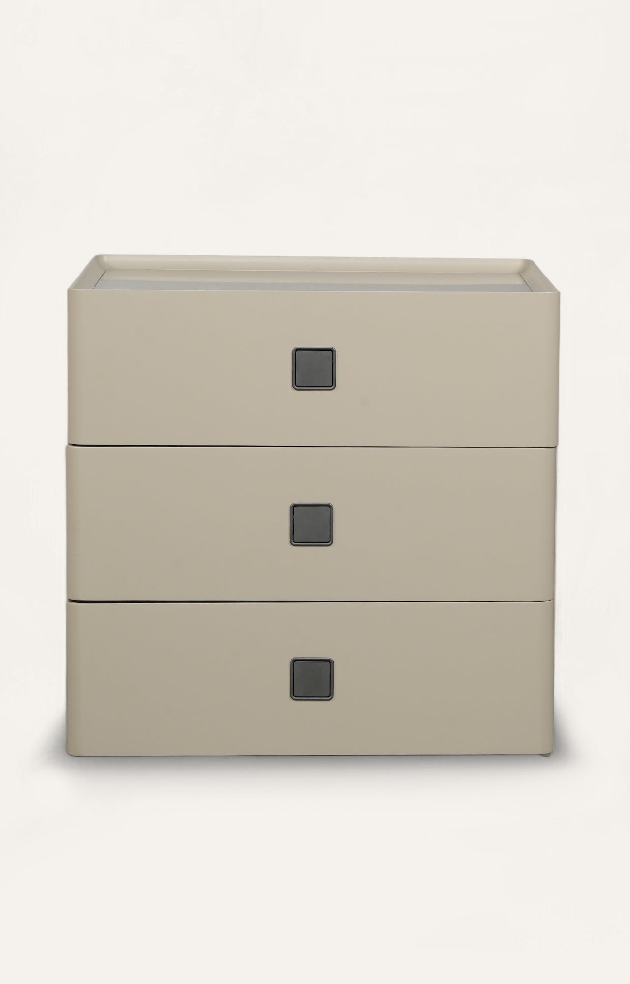Taupe Three-Drawer Modern Dresser