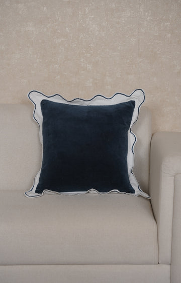 Midnight Velvet Frill Cushion Cover