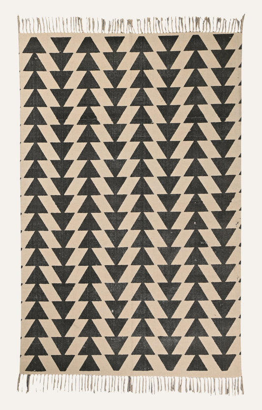Monochrome Chevron Cotton Rug