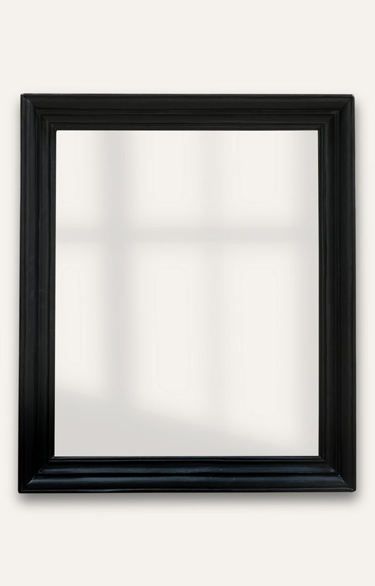 Matte Black Classic Rectangular Wall Mirror