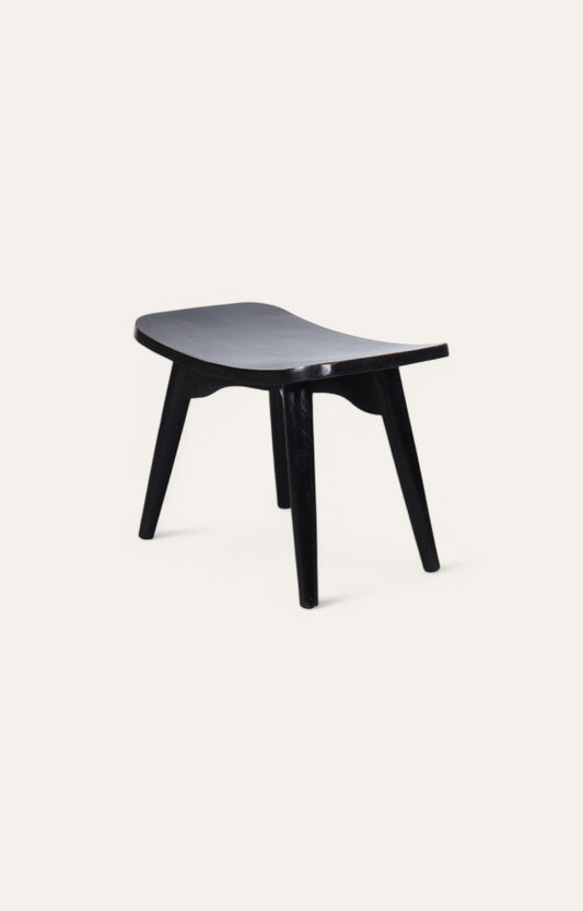 Black Stool with Curved Seat