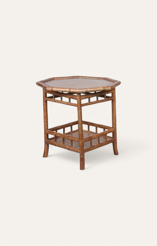Coastal Bamboo Octagonal Side Table