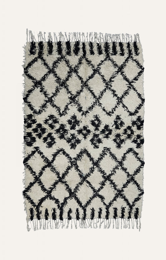 Boho Handwoven Cotton Shaggy Rug